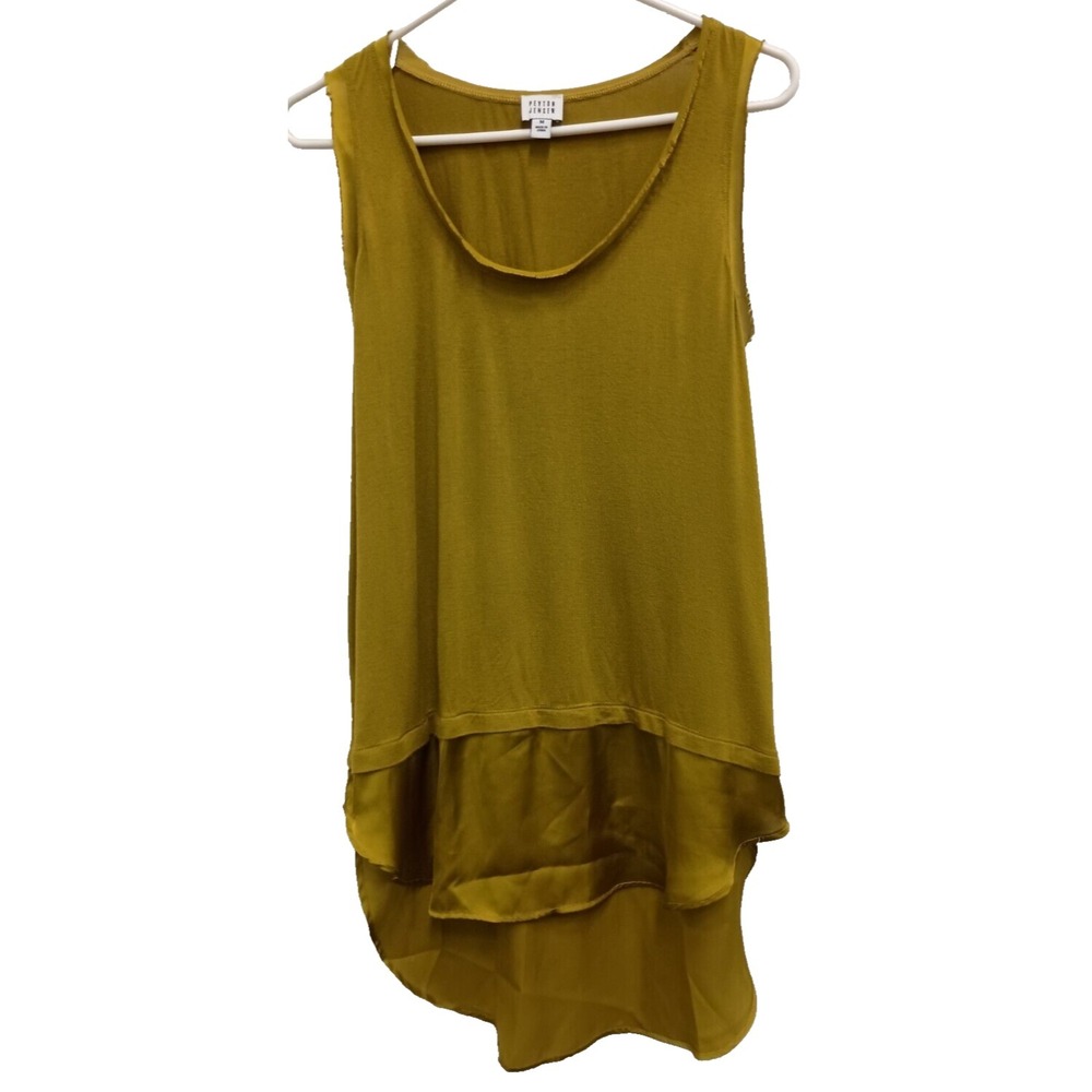 Evereve Peyton Jensen Tank Top Womens Size Medium Mustard Yellow Hi Low Vacation